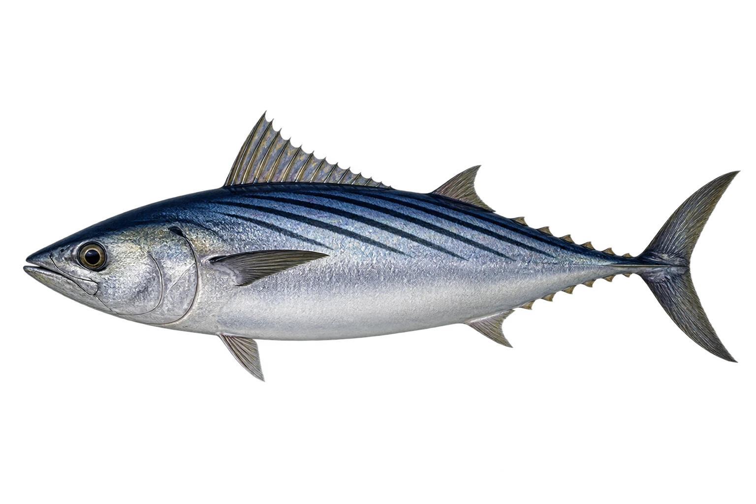 Illustration naturaliste générée de bonite, Sarda sarda